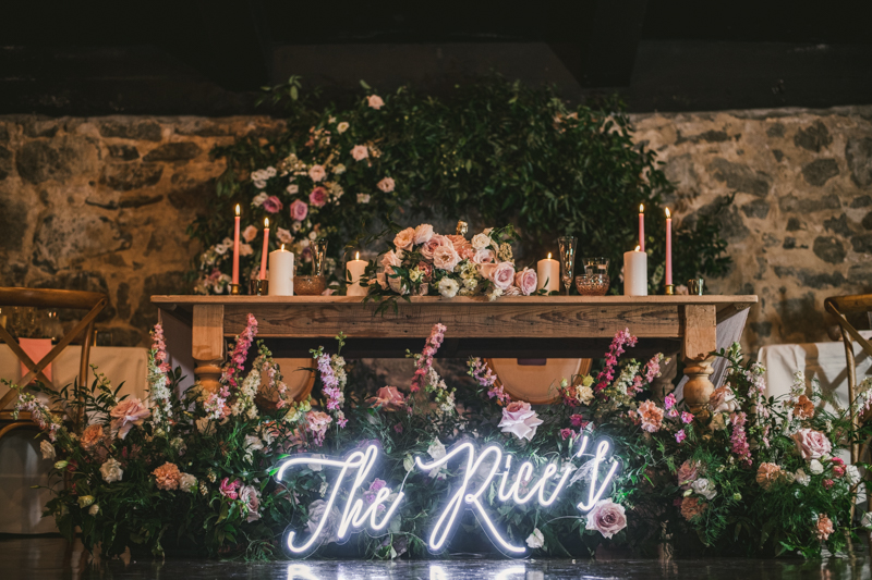 Beautiful wedding reception details at Main Street Ballroom in Ellicott City by Britney Clause Photography