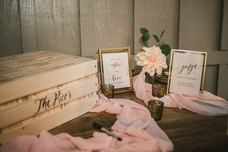 Beautiful wedding reception details at Main Street Ballroom in Ellicott City by Britney Clause Photography