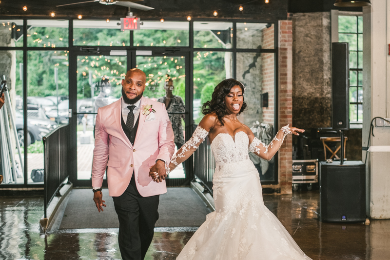 Beautiful wedding reception Main Street Ballroom in Ellicott City by Britney Clause Photography