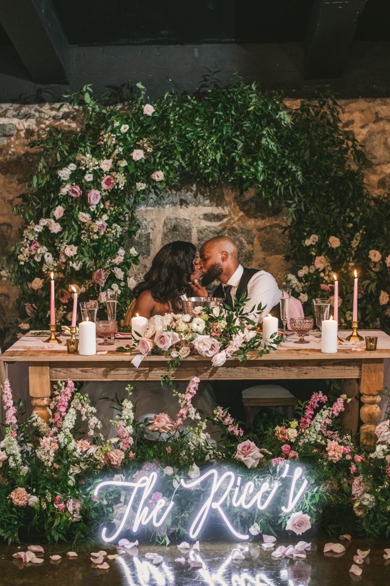 Beautiful wedding reception Main Street Ballroom in Ellicott City by Britney Clause Photography