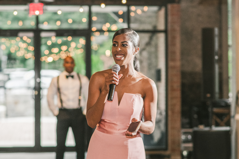 Beautiful wedding reception Main Street Ballroom in Ellicott City by Britney Clause Photography