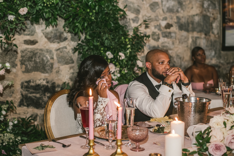 Beautiful wedding reception Main Street Ballroom in Ellicott City by Britney Clause Photography