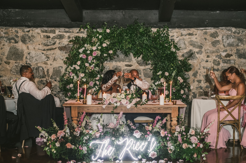 Beautiful wedding reception Main Street Ballroom in Ellicott City by Britney Clause Photography