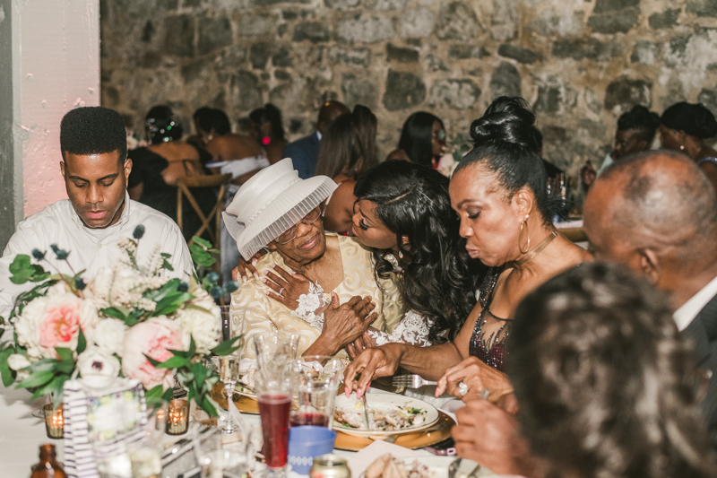 Beautiful wedding reception Main Street Ballroom in Ellicott City by Britney Clause Photography