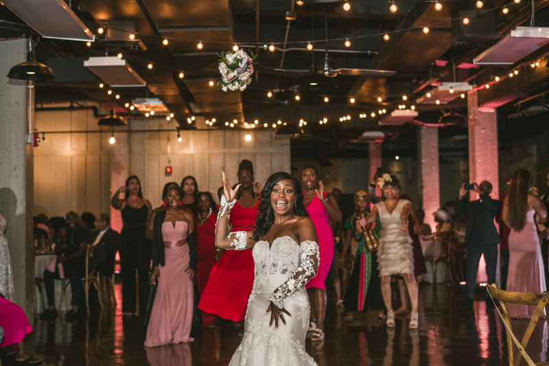 Beautiful wedding reception Main Street Ballroom in Ellicott City by Britney Clause Photography