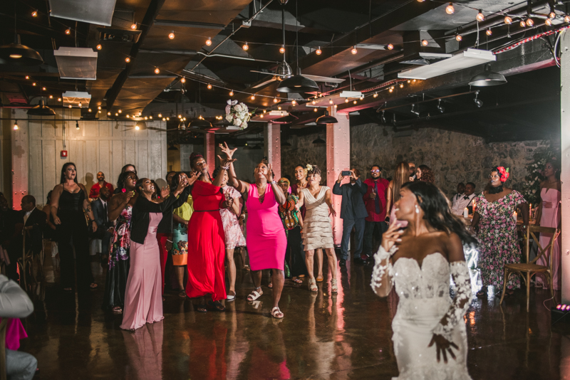 Beautiful wedding reception Main Street Ballroom in Ellicott City by Britney Clause Photography