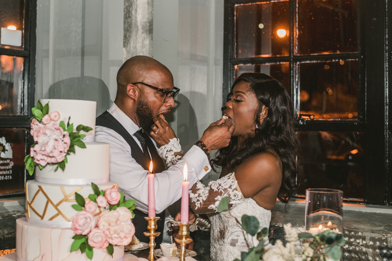 Beautiful wedding reception Main Street Ballroom in Ellicott City by Britney Clause Photography