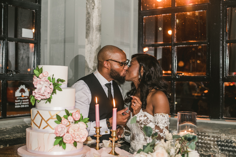 Beautiful wedding reception Main Street Ballroom in Ellicott City by Britney Clause Photography