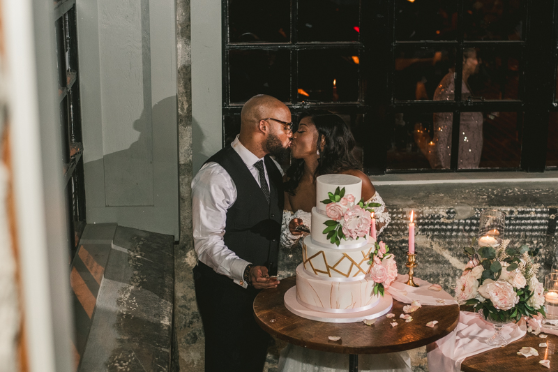 Beautiful wedding reception Main Street Ballroom in Ellicott City by Britney Clause Photography