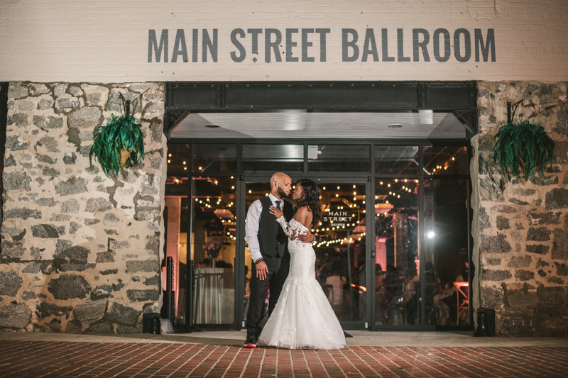 Beautiful wedding reception Main Street Ballroom in Ellicott City by Britney Clause Photography