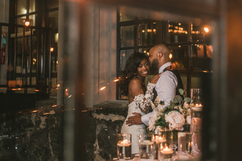 Beautiful wedding reception Main Street Ballroom in Ellicott City by Britney Clause Photography