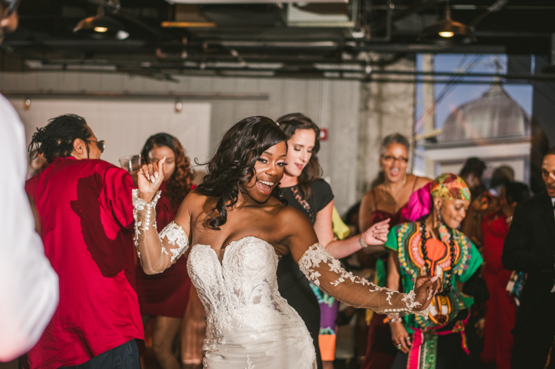 Beautiful wedding reception Main Street Ballroom in Ellicott City by Britney Clause Photography