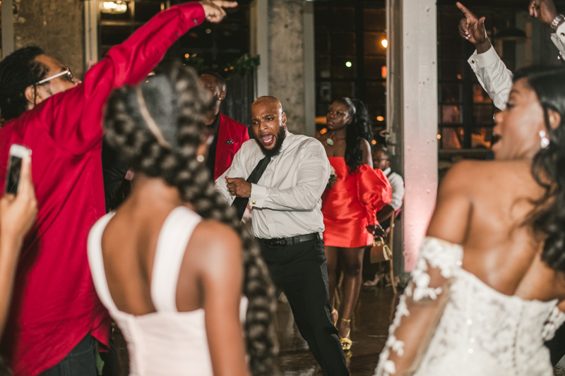 Beautiful wedding reception Main Street Ballroom in Ellicott City by Britney Clause Photography