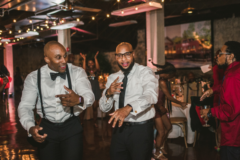 Beautiful wedding reception Main Street Ballroom in Ellicott City by Britney Clause Photography