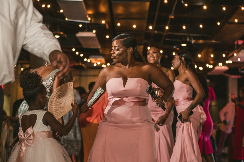 Beautiful wedding reception Main Street Ballroom in Ellicott City by Britney Clause Photography