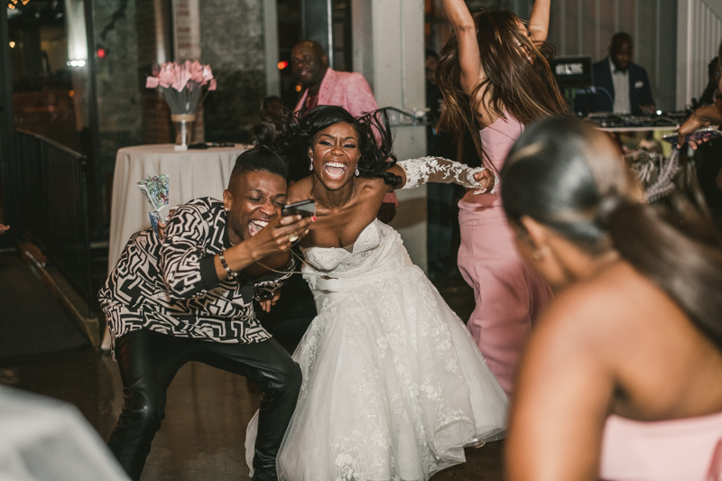 Beautiful wedding reception Main Street Ballroom in Ellicott City by Britney Clause Photography