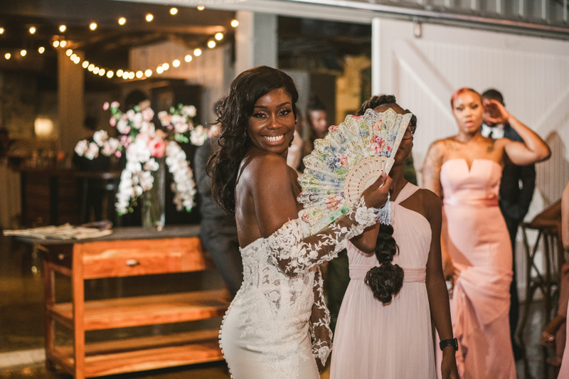 Beautiful wedding reception Main Street Ballroom in Ellicott City by Britney Clause Photography