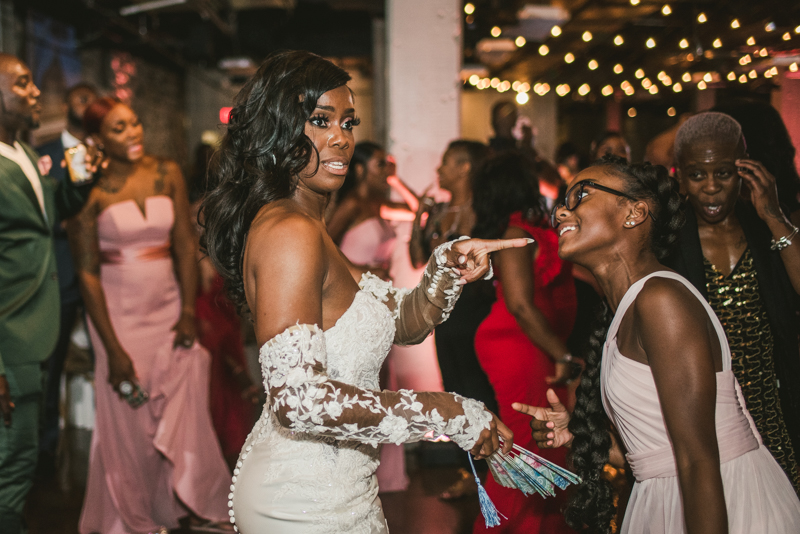 Beautiful wedding reception Main Street Ballroom in Ellicott City by Britney Clause Photography