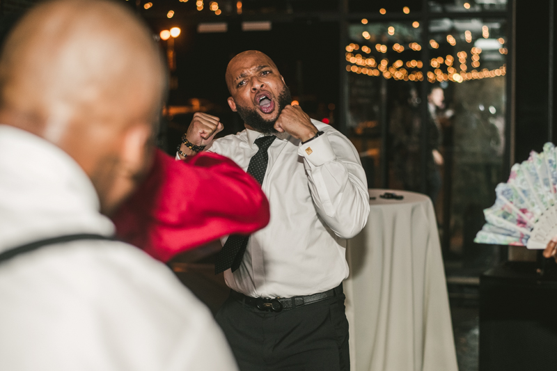 Beautiful wedding reception Main Street Ballroom in Ellicott City by Britney Clause Photography