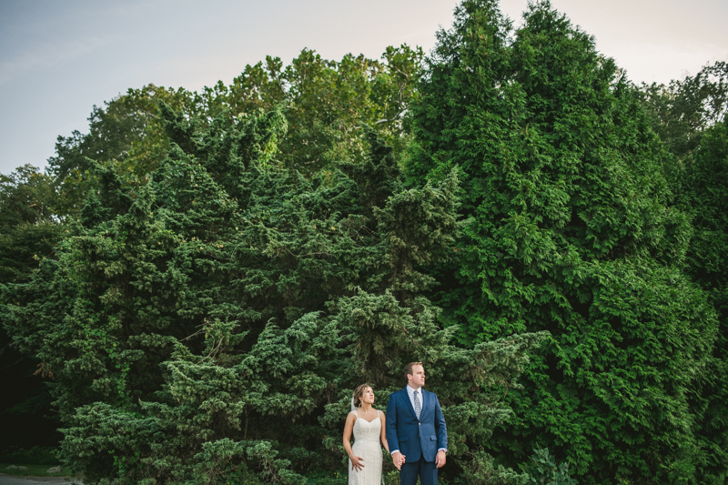 Beautiful wedding just married portraits at Sherwood Forest Clubhouse in Annapolis, Maryland by Britney Clause Photography
