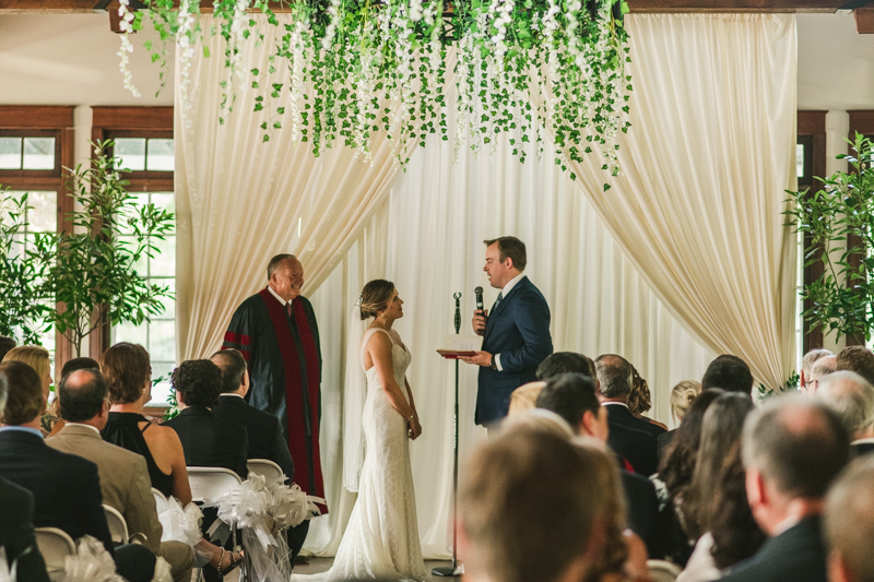 A beautiful September wedding ceremony at the Sherwood Forest Clubhouse in Annapolis, Maryland by Britney Clause Photography