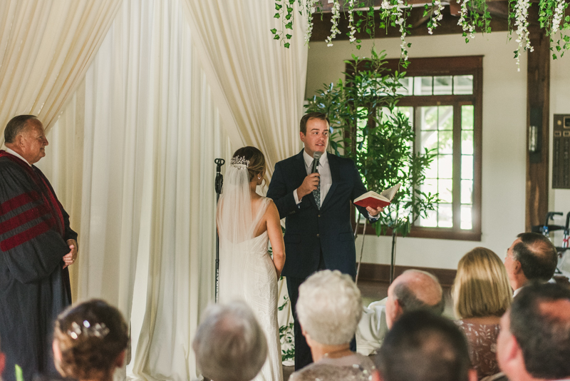 A beautiful September wedding ceremony at the Sherwood Forest Clubhouse in Annapolis, Maryland by Britney Clause Photography