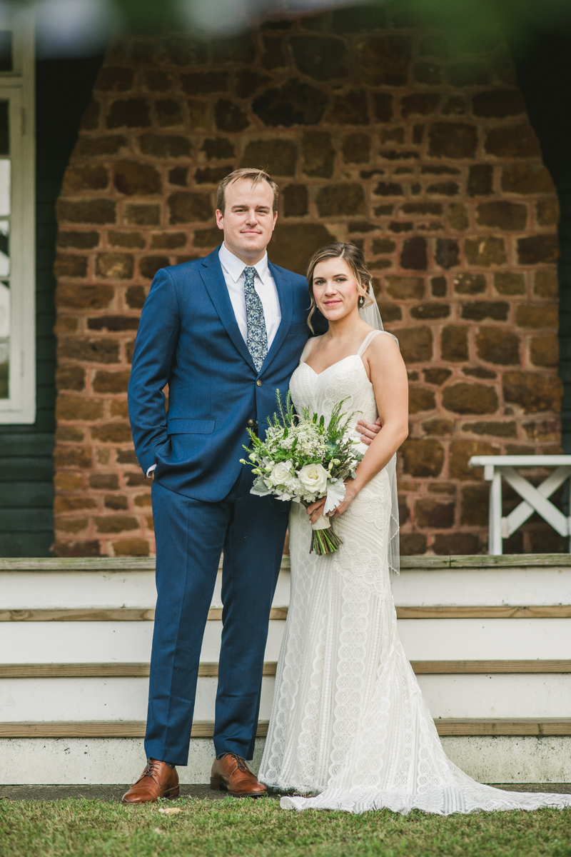 Beautiful wedding just married portraits at Sherwood Forest Clubhouse in Annapolis, Maryland by Britney Clause Photography