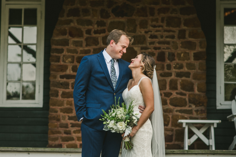 Beautiful wedding just married portraits at Sherwood Forest Clubhouse in Annapolis, Maryland by Britney Clause Photography