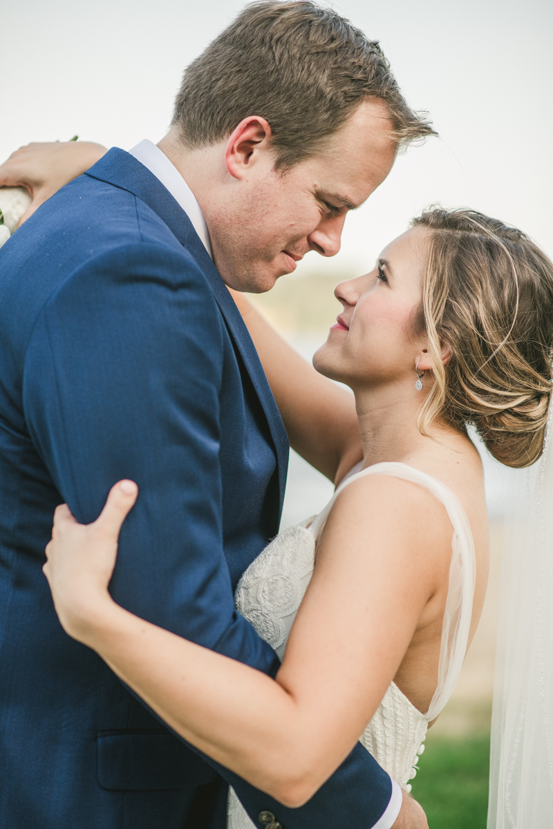 Beautiful wedding just married portraits at Sherwood Forest Clubhouse in Annapolis, Maryland by Britney Clause Photography