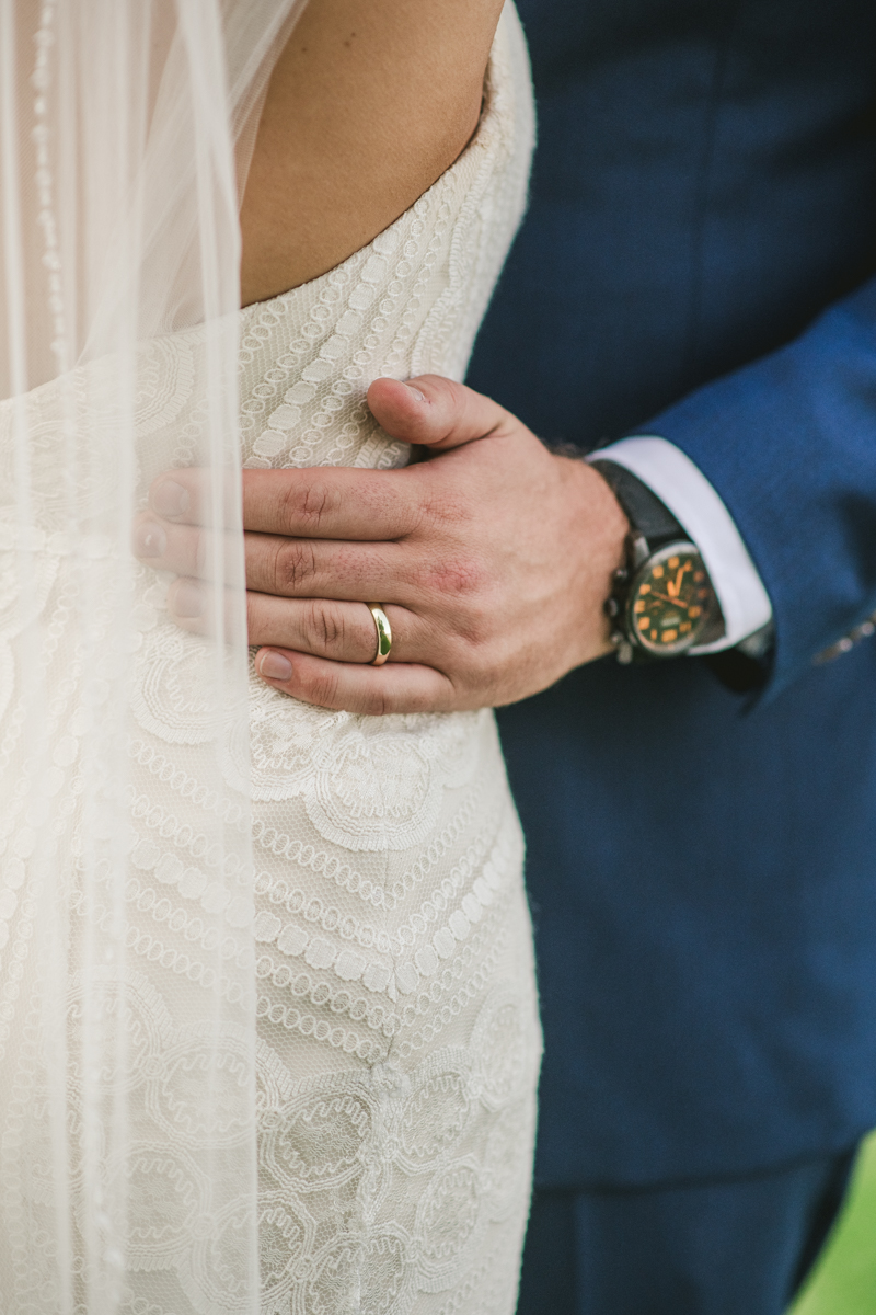 Beautiful wedding just married portraits at Sherwood Forest Clubhouse in Annapolis, Maryland by Britney Clause Photography