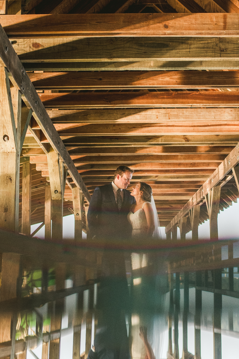 Beautiful wedding just married portraits at Sherwood Forest Clubhouse in Annapolis, Maryland by Britney Clause Photography