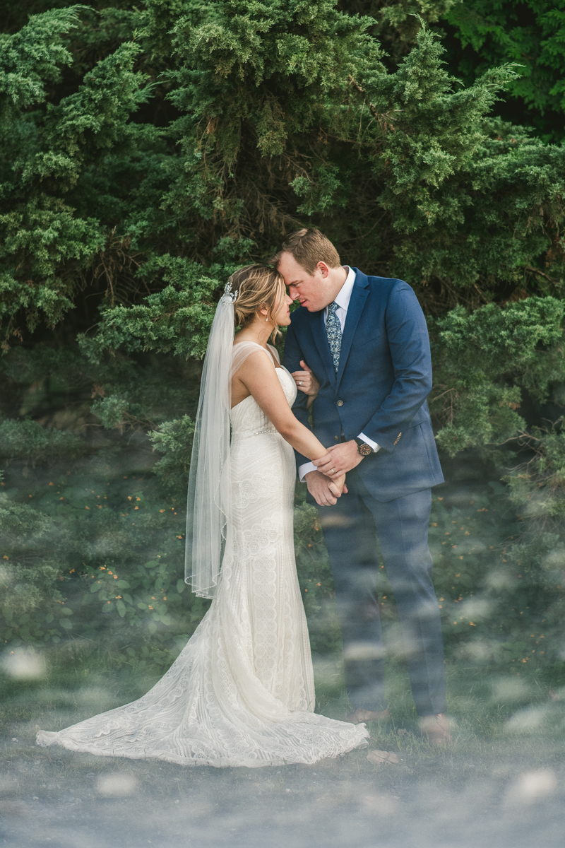 Beautiful wedding just married portraits at Sherwood Forest Clubhouse in Annapolis, Maryland by Britney Clause Photography