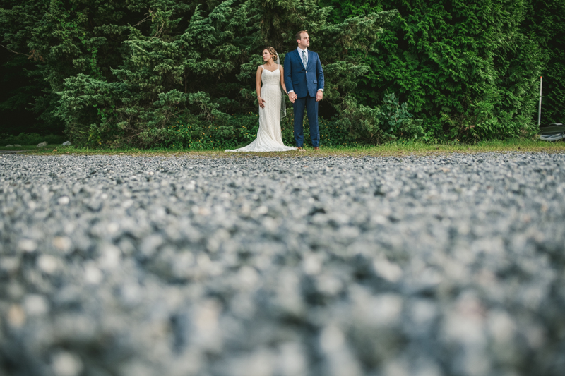 Beautiful wedding just married portraits at Sherwood Forest Clubhouse in Annapolis, Maryland by Britney Clause Photography