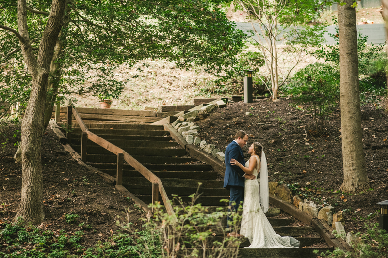 Beautiful wedding just married portraits at Sherwood Forest Clubhouse in Annapolis, Maryland by Britney Clause Photography