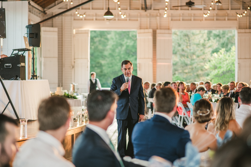 A beautiful September wedding reception at the Sherwood Forest Clubhouse in Annapolis, Maryland by Britney Clause Photography