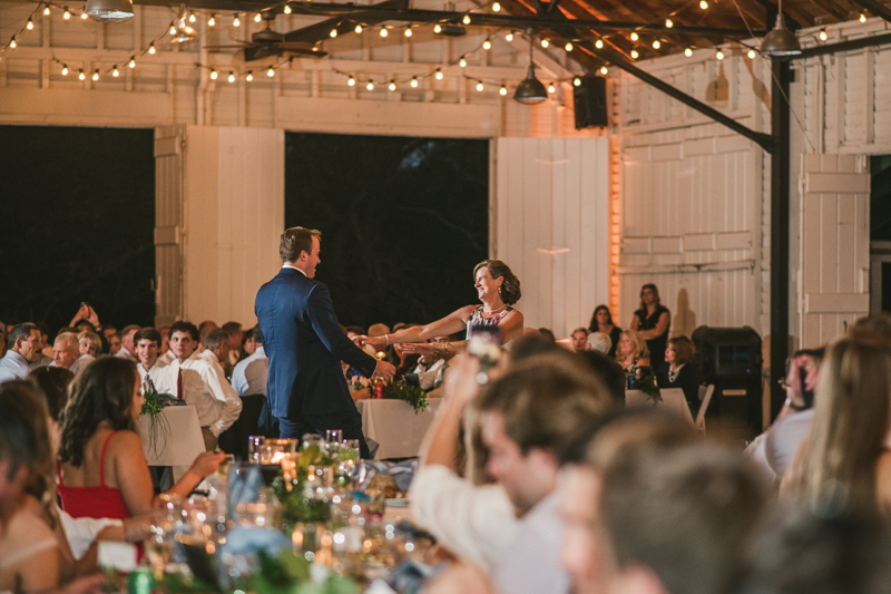 A beautiful September wedding reception at the Sherwood Forest Clubhouse in Annapolis, Maryland by Britney Clause Photography