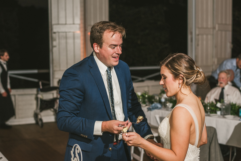 A beautiful September wedding reception at the Sherwood Forest Clubhouse in Annapolis, Maryland by Britney Clause Photography