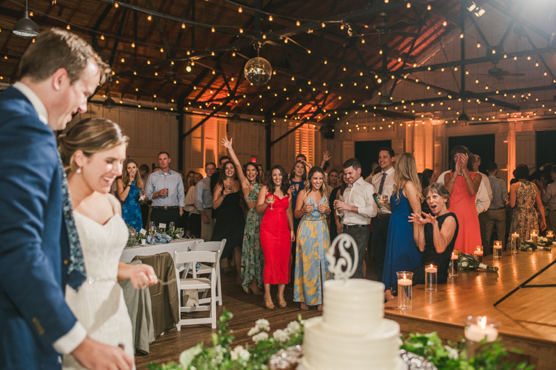 A beautiful September wedding reception at the Sherwood Forest Clubhouse in Annapolis, Maryland by Britney Clause Photography