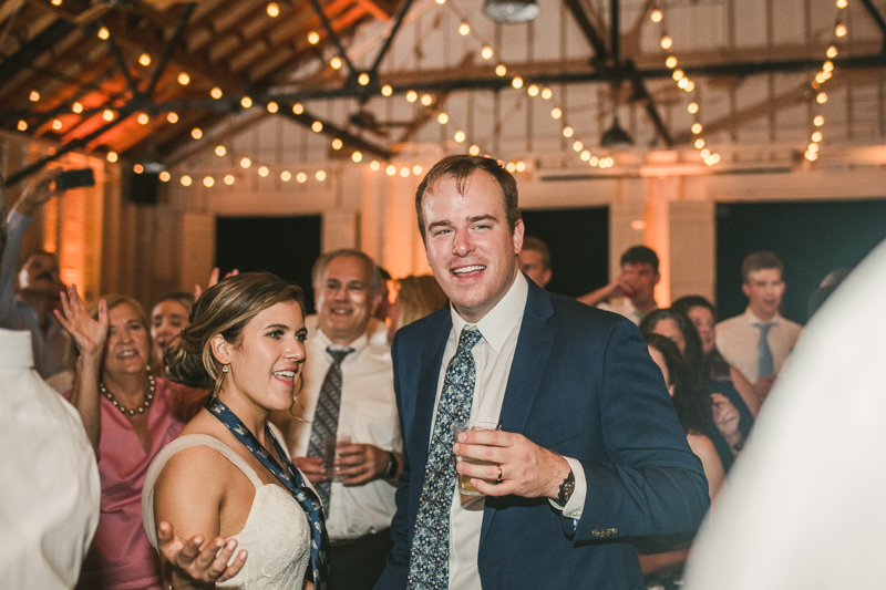 A beautiful September wedding reception at the Sherwood Forest Clubhouse in Annapolis, Maryland by Britney Clause Photography