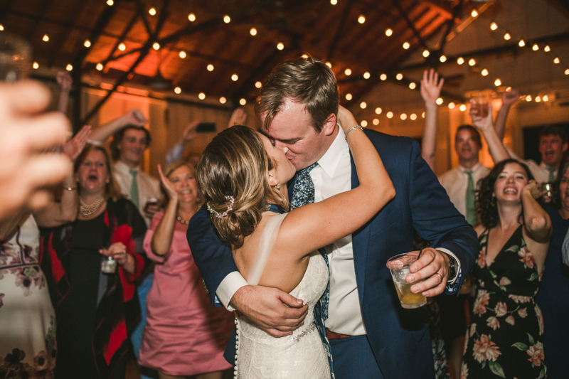 A beautiful September wedding reception at the Sherwood Forest Clubhouse in Annapolis, Maryland by Britney Clause Photography