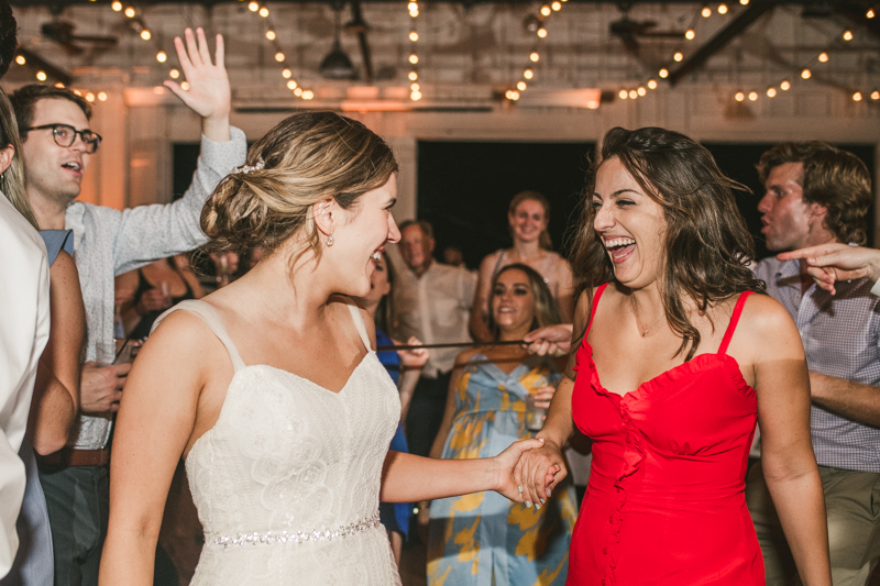 A beautiful September wedding reception at the Sherwood Forest Clubhouse in Annapolis, Maryland by Britney Clause Photography