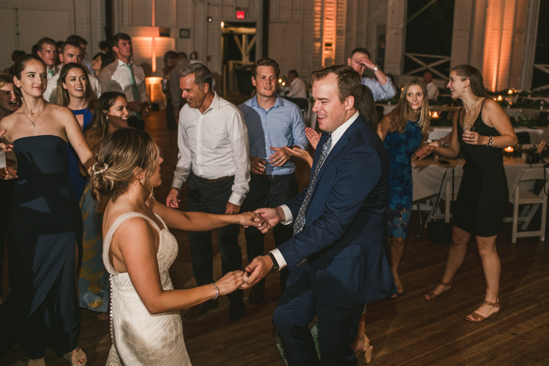 A beautiful September wedding reception at the Sherwood Forest Clubhouse in Annapolis, Maryland by Britney Clause Photography