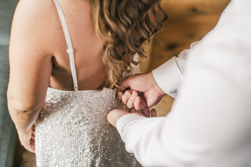 Getting ready for a Mount Vernon wedding at Hotel Revival in Baltimore, Maryland by Britney Clause Photography