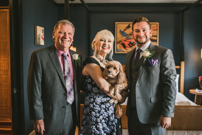 Getting ready for a Mount Vernon wedding at Hotel Revival in Baltimore, Maryland by Britney Clause Photography