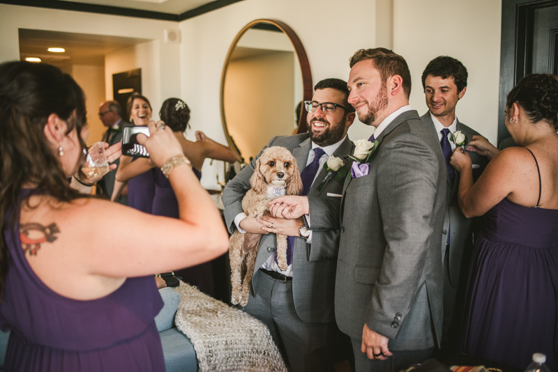 Getting ready for a Mount Vernon wedding at Hotel Revival in Baltimore, Maryland by Britney Clause Photography