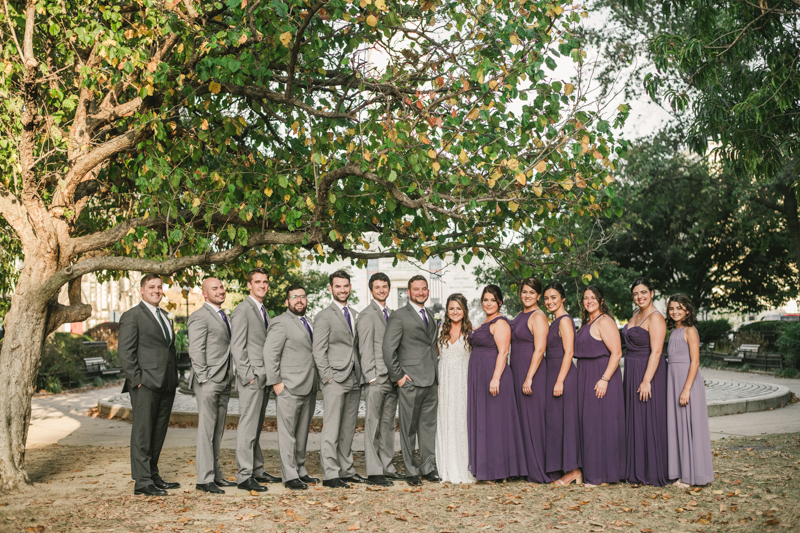 Beautiful bride and groom portraits in Mount Vernon, Maryland at the George Peabody Library by Britney Clause Photography