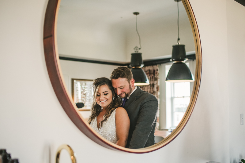 Beautiful bride and groom portraits in Mount Vernon, Maryland at the Hotel Revival by Britney Clause Photography