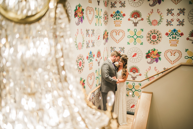 Beautiful bride and groom portraits in Mount Vernon, Maryland at the Hotel Revival by Britney Clause Photography