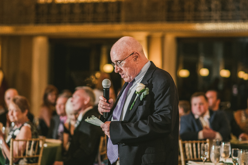 A gorgeous wedding reception at the George Peabody Library in Baltimore, Maryland by Britney Clause Photography