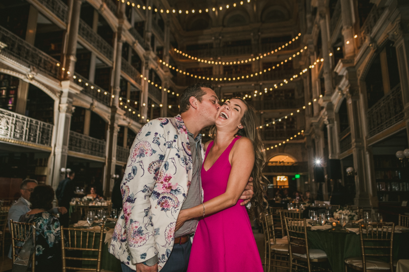 A gorgeous wedding reception at the George Peabody Library in Baltimore, Maryland by Britney Clause Photography